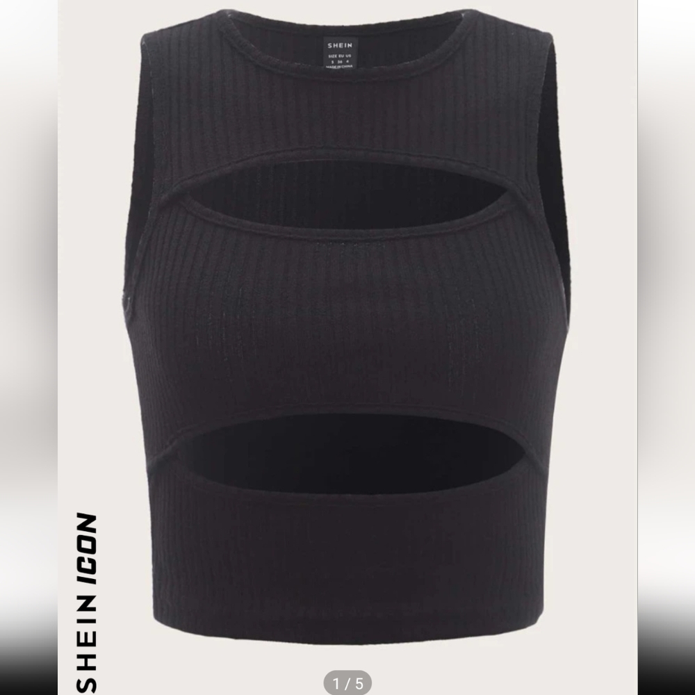 Shein peek a boo top